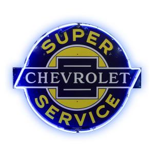 American 1940s Chevrolet (“Super Service”) single-sided porcelain neon sign, tested and working and measuring 42 ¼ inches by 49 inches, graded 8.75. Estimate: CA$12,000-$15,000.