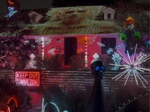 Interactive Halloween light display performing a lighting sequence choreographed to Lady Gaga’s “The Dead Dance.”
