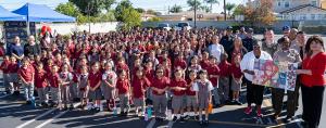 Photo of St.Philomena School Students, Staff, Carson Sheriff, LAFD, and City Officials