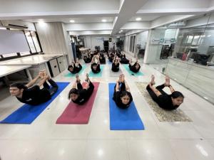 OmniMD Yoga Session in office
