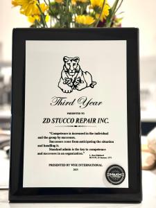 Model of Admin Know-How Award for ZD Stucco Repair