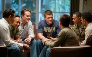 Group of Veterans sharing stories of hope and courage at Virtue Recovery Center
