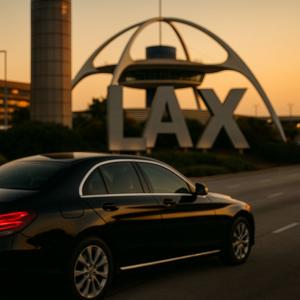 Luxury black car service by Richline Transportation providing transfers between San Diego and LAX Airport.