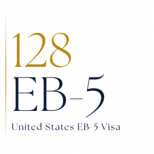 128 EB-5 logo, a division of 128 Assets Ltd focused on U.S. EB-5 visa investments, connecting clients and agents with profitable, government-approved pathways to U.S. residency.