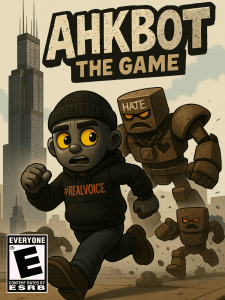 AHKBOT is running away from HATERBOTS in a urban inspired environment.