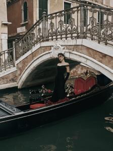 Iryna Zhuravska in Velour Rose Dress