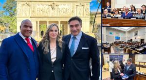 Pastor Mark Burns, spiritual advisor to the U.S. President Donald Trump; Maryna Ovtsynova, president of the ALLATRA International Public Movement; and Prof. Gabriele Pao-Pei Andreoli, president of the Institute for Advanced Studies and Cooperation and lia