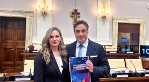 Maryna Ovtsynova, president of the ALLATRA International Public Movement, and Prof. Gabriele Pao-Pei Andreoli, president of the Institute for Advanced Studies and Cooperation and liaison representative to the Vatican’s Pontifical Academy of Theology