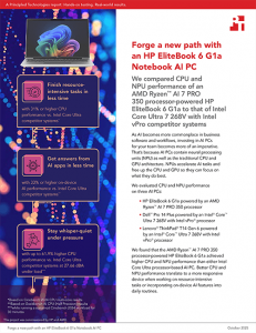 First page of a report titled: Forge a new path with an HP EliteBook 6 G1a Notebook AI PC