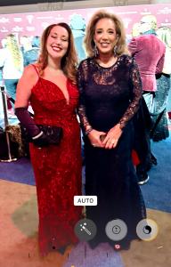 Dr. Radwa Saad, founder of Dent Blanche Dental, with Denise Rich Founder of Gabrielle's Angels Foundation, for Cancer Research at the Angel Ball 2025