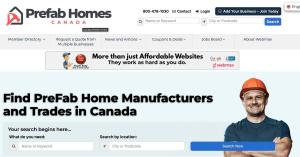 Banner showing CanadaPrefabHomes.ca — Canada’s free national directory for prefab, modular, and mass-timber builders, trades, and suppliers, created by WebMax Canada.