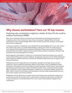 First page of a report with the title: Why choose workstations? Here are 10 top reasons.