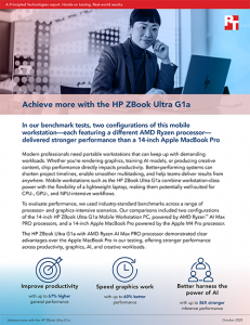 First page of a report titled: Achieve more with the HP ZBook Ultra G1a