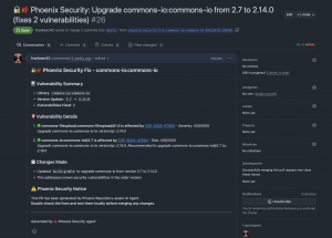 PR for library from Phoenix Security ASPM remediator agent