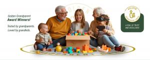 Awrd recognizing the best products to gift grandchildren. The Golden Grandparent Award By ZestYears
