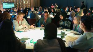 RTSWS Founder Maura Cunningham with students