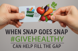 An image of two hands breaking a SNAP benefits card