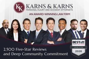 A group photo of the entire legal team at Karns & Karns Personal Injury and Accident Attorneys.