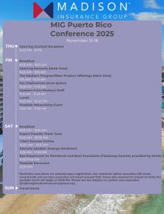 Madison Insurance Group 2025 Conference Agenda