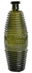 Circa 1865-1875 “Old Sachem Bitters and Wigwam Tonic” bottle (N.Y., Ring/Ham, O-46), 9 ½ inches tall, with a smoky moss green barrel, smooth base and applied mouth ($15,210).