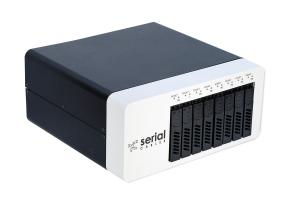 Front view of Serial Cables PCIe Gen6 8-Bay JBOF Hydra