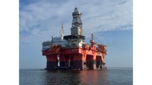 Exploration oil rigs off the coast of Namibia