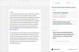 AI redlining contracts in Word with Juro