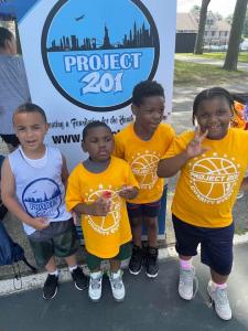 Small group of children at sports camp