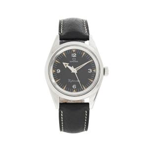 1958 Omega Ref. 2914-5, a Railmaster “Flightmaster”, an early, rare tool watch within Omega's history, notable for antimagnetic design and military provenance. (CA$21,240)
