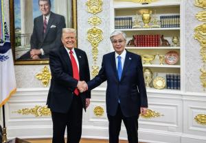 President Trump welcomes President Tokayev to The White House Nov. 6.