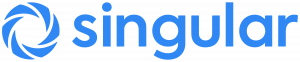 Singular Logo with the word Singular and a blue logo swirl