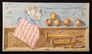 40 inch by 22 ½ inch watercolor painting by Robert Eshoo (1926-2018), titled Final Call, signed, titled and dated verso. Estimate: $1,000-$1,500.