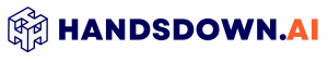 The Handsdown.ai company logo, featuring a geometric “H” icon and the brand name in dark blue and orange.