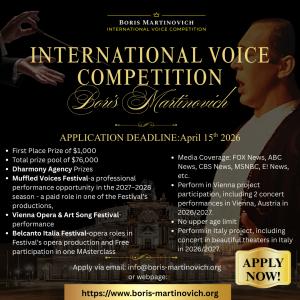 International Online Voice Competition Boris Martinovich 2026 edition
