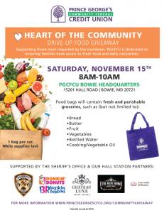 PGCFCU Food Giveaway Flyer