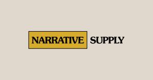 Logo of Narrative Supply for EIN Press release rectangle image with vanilla colored background, and a black and yellow logo image, highlighting the content marketing agency started by Adam Lambert