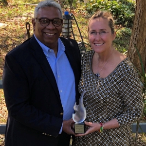 Scarlett Lewis receives award from Dr. Daniel Ibarrondo