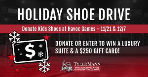 Tyler Mann Injury Law and the Huntsville Havoc Launch Shoe Drive
