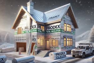 graphic of Perforated Prodex House-wrap on house