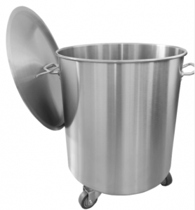 China Three-wheeled Mobile Stainless Steel Dustbin from Vanky