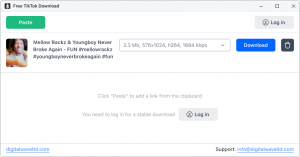 DW Free TikTok Downloader app interface