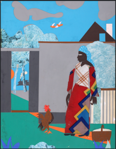 Romare Bearden The Pepper Jelly Lady Watercolor, Paper, and Fabric Collage