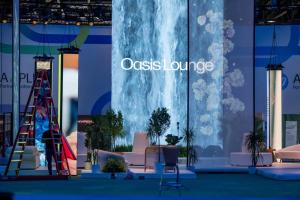 Hewlett Packard showcases exclusive VIP experience with Oasis Lounge atop Smartstage rental gear in Las Vegas at the HP Amplify event