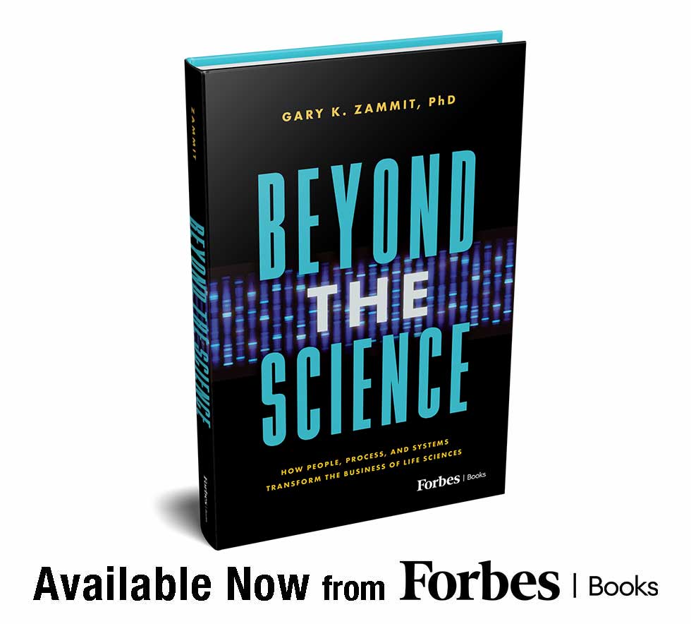 Book cover for "Beyond the Science" book launch announcement