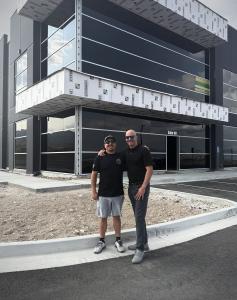 Randy Reyes (left) and Frank Kuperman Jr Stand Outside Randy's Transmissions New Facility in West Valley City, UT