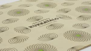 Custom Printed Flower Wrapping Paper with Kukkatalo Logo