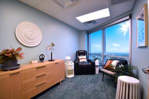 A treatment room at Lumin Health Brookline, showing comfortability and ambience as a crucial part of the treatment process.