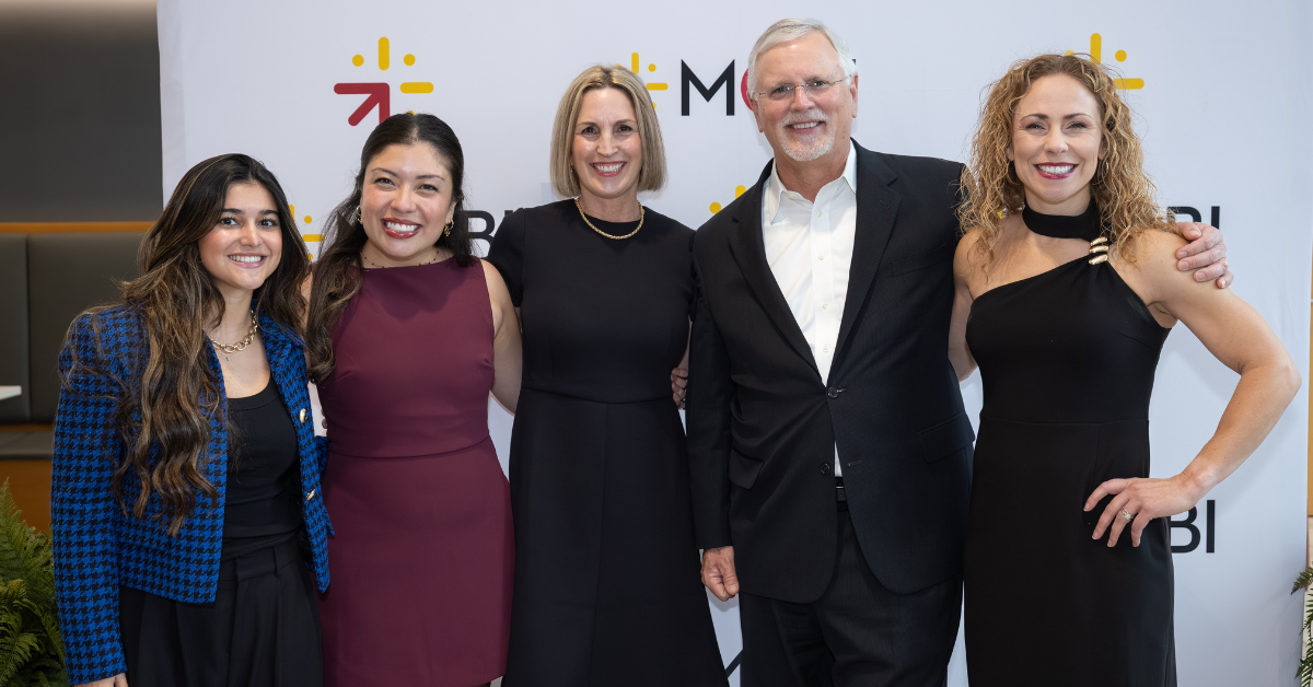 MOBI Team at the 10th Anniversary reception: Paulina Ordoñez, Annasofia Zuleta, Jill Martin, Drew Starbird, and Trish Kalbas-Schmidt