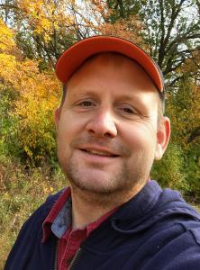 Selfie of Eric Player in the woods in October