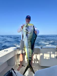 Trophy dorado caught by Jason Bailey while fishing in Cabo San Lucas with Top Angler Sportfishing Charters.